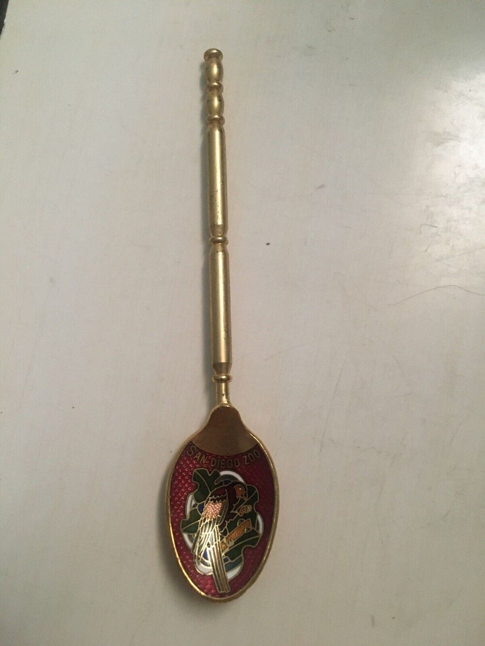 Collectible San Diego Zoo Souvenir Spoon Enamel Parrot